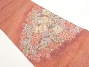 銀通し絞り手描き辻が花模様袋帯